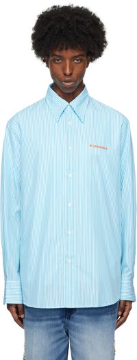 BLUEMARBLE Blue & White Striped Poplin Shirt