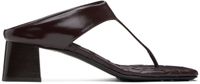 Bottega Veneta Sandales à talon Marella bourgogne à bride de style tong