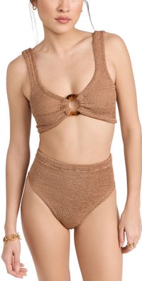Hunza G Nadine Bikini Set Metallic Cocoa One Size