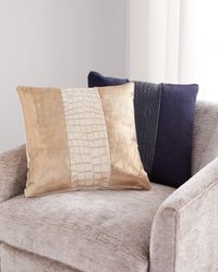 Colorblock Croc Pillow, 19"Sq.