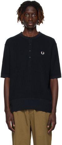 Fred Perry Navy Button Henley