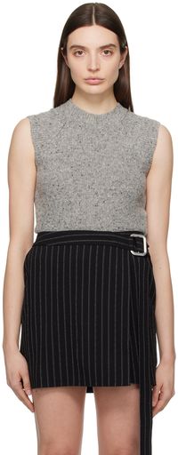 AMI Paris Gray Sleeveless Vest