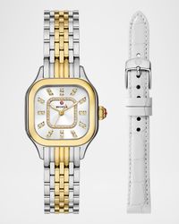 Meggie Two-Tone 18K Gold-Plated Diamond Dial Watch Gift Set