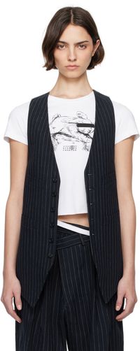 R13 Navy Elongated Vest