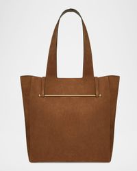 Melody Bar-Embellished Suede Tote Bag