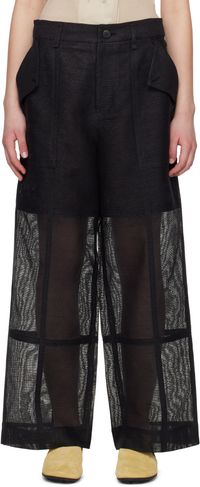 ISSEY MIYAKE Black Papyrus Trousers