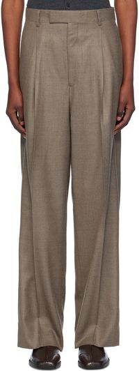AURALEE Brown Super Light Wool Trousers