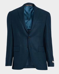 Men's Wool Textured Notch Lapel Sport Coat
