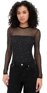Generation Love Brody Crystal Bodysuit Black/Clear M