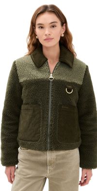 Barbour Malena Fleece Jacket Olive/Light Moss 14