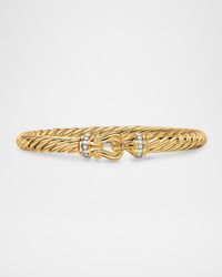 Cablespira Buckle Bracelet with Diamonds in 18K Gold, 6mm