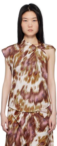 Isabel Marant Etoile Off-White & Tan Nayda T-Shirt
