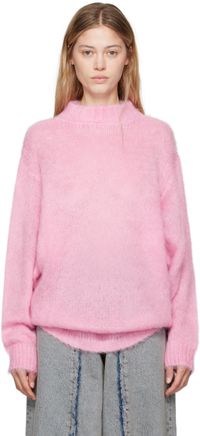 MM6 Maison Margiela Pink Brushed Knit Sweater