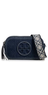 Tory Burch Miller Denim Mini Crossbody Bag Royal Navy One Size
