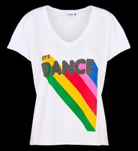 Please - Tee-shirt Col V imprimé en coton - Taille L - Blanc