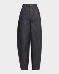 Denim Barrel-Leg Cocoon Pants