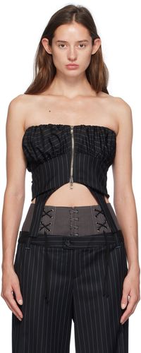 Andersson Bell Haut de style bustier noir à fronces