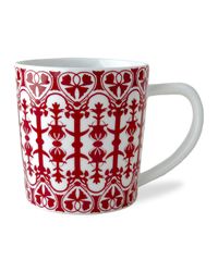 Casablanca Crimson Wide Mugs, Set of 4