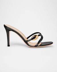 Metallic Serpent Twist Stiletto Sandals