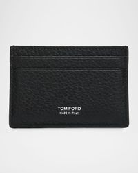 Men's Leather Elongated T Line Card Holder