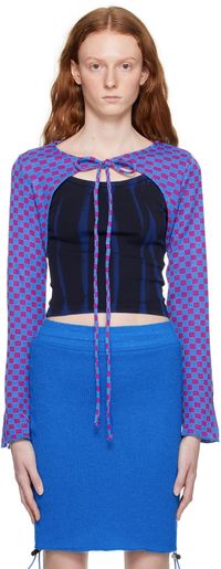KkCo Blue & Purple Cowrie Cardigan