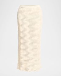 Zigzag Knit Slim Midi Skirt