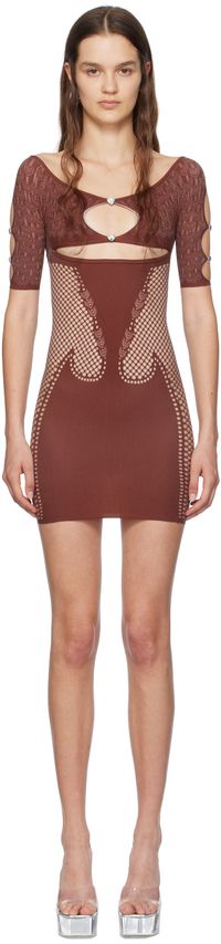 Poster Girl Brown Archer Minidress