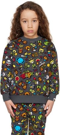 BAPE Kids Gray Baby Milo Mixed Fruit Sweatshirt