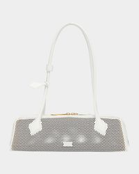 Le Teckel Medium Shoulder Bag in Fishnet Leather