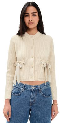 Splendid Stassi Satin Tie Cardigan Pale Oak Heather XL