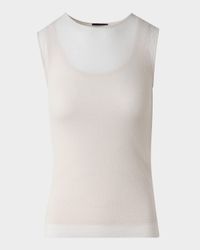 Structured Double-Layer Cotton Blend Knit Top