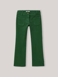 Cyrillus - Pantalon flare en twill - Taille 8A - Vert