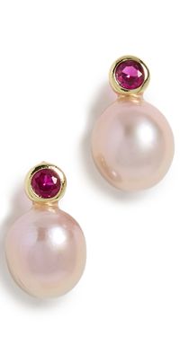 SHASHI Aisha Stud Earrings Rose One Size