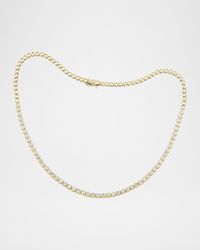 18K White Gold Half Way Around Diamond Tennis Necklace, 2.50tcw