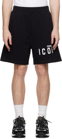 Dsquared2 Short décontracté noir à logo Icon