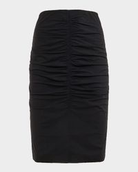 Pure Ruched Knee-Length Skirt