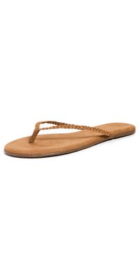 TKEES Lily Braid Flip Flops Camel 10