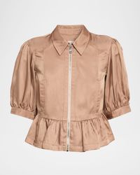Daphne Puff-Sleeve Peplum Jacket