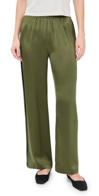 DONNI. The Silk Stripe Simple Pants Oregano/Jet Stripe L