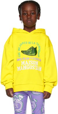 Maison Mangostan Enfant | Pull à capuche jaune à image