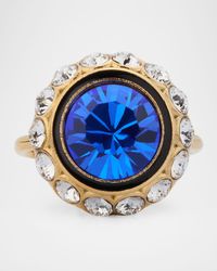 VLogo Signature Ring in Metal, Enamel and Crystals