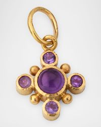 19K Small Round Amethyst Pendant