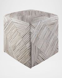 Zander Hair on Hide Pouf