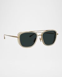 Jarvis 18K Gold-Plated Titanium Aviator Sunglasses