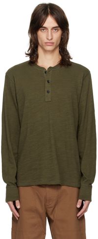 rag & bone Green Classic Flame Henley