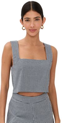 LE BOP Desiree Tank Gingham Black & White XL