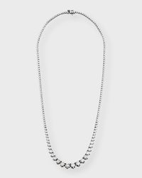 18k White Gold Graduated Diamond Necklace, 17"L, 12.2tcw