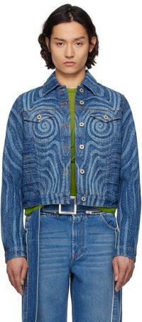 Jean Paul Gaultier Blue Spiral Denim Jacket