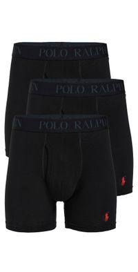 Polo Ralph Lauren Underwear 4D Flex Cotton Modal Boxer Briefs 3 Pack Polo Black S