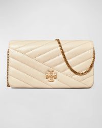 Kira Chevron Leather Wallet on Chain